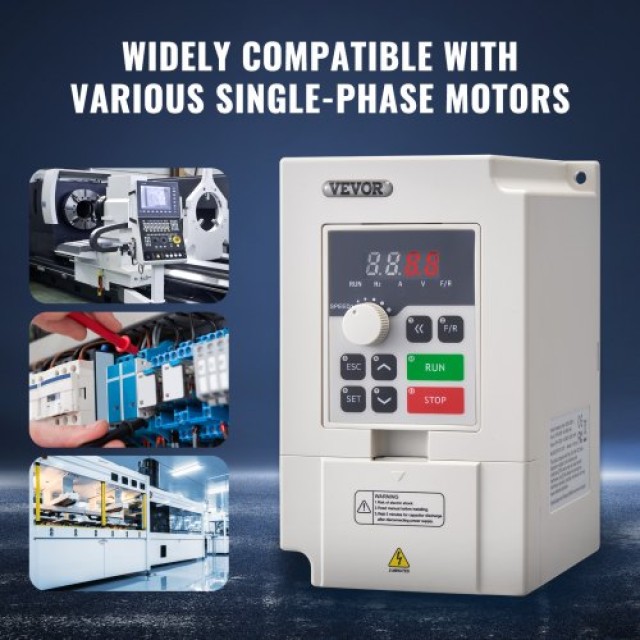 VEVOR Μετατροπέας Συχνότητας 4HP 3KW 14A 1 ή 3 Φάσεων AC 220V Είσοδος σε 3 Φάσεων AC 0~220V Έξοδος BPQDQ3KW220VKM54OV7
