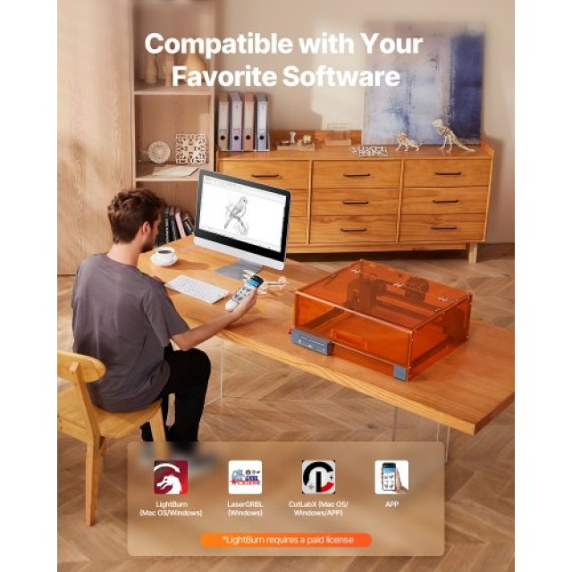 VEVOR Μηχάνημα Λέιζερ Χάραξης 20W με Περίβλημα, 7000 mm/min, 300 x ...
