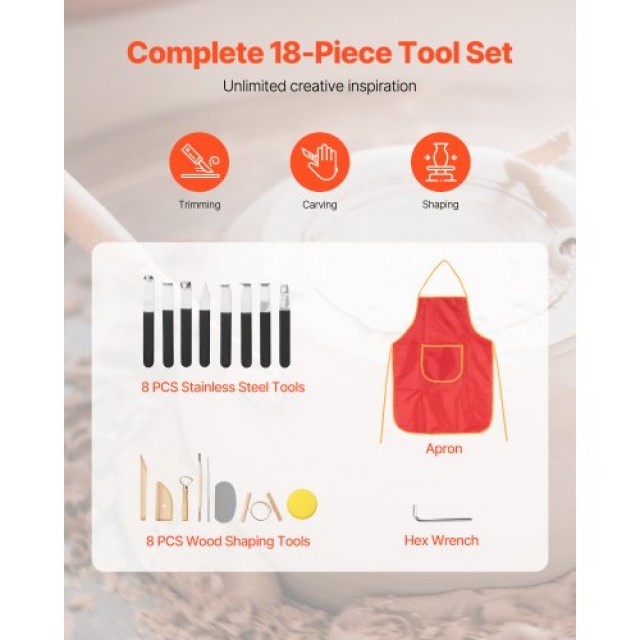 VEVOR Κεραμικός Τροχός 35 cm με Ρυθμιζόμενη Ταχύτητα PDSLPJ36CMBSL9...