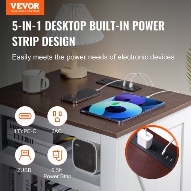 VEVOR Λευκός Τετράγωνος Τραπεζάκι με USB & Πρίζες BSBZ1JTBKFFXEHR... VEVOR Λευκός Τετράγωνος Τραπεζάκι με USB & Πρίζες BSBZ1JTBKFFXEHR...