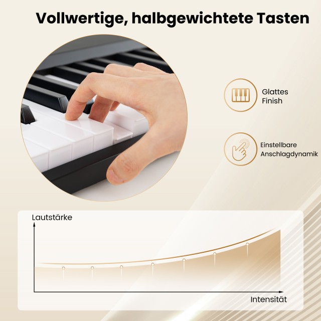 Costway Πτυσσόμενο Πιάνο 88 Πλήκτρων με Split-Λειτουργία και 3 Εκπα... Costway Πτυσσόμενο Πιάνο 88 Πλήκτρων με Split-Λειτουργία και 3 Εκπα...