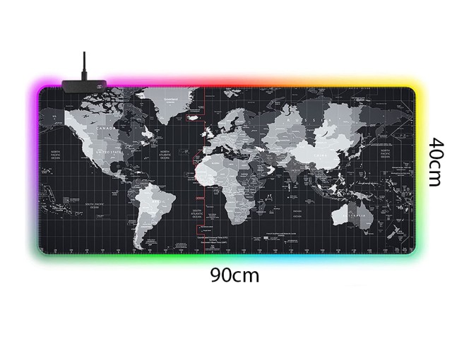 Gaming Mouse Pad XXXL με Φωτισμό LED και Παγκόσμιο Χάρτη 90 x 40 x 0,3 cm 5907451334430 Verk Group