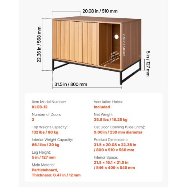 VEVOR Κρυφή Έπιπλο Κουτί Άμμου για Γάτες VEVOR, 80 cm, Σκρίνιο με Σ... VEVOR Κρυφή Έπιπλο Κουτί Άμμου για Γάτες VEVOR, 80 cm, Σκρίνιο με Σ...