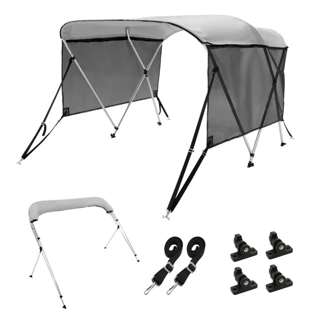 VEVOR - Κάλυμμα Σκάφους Bimini Top 3 Bow με Αποσπώμενα Πλαϊνά Δίχτυ...