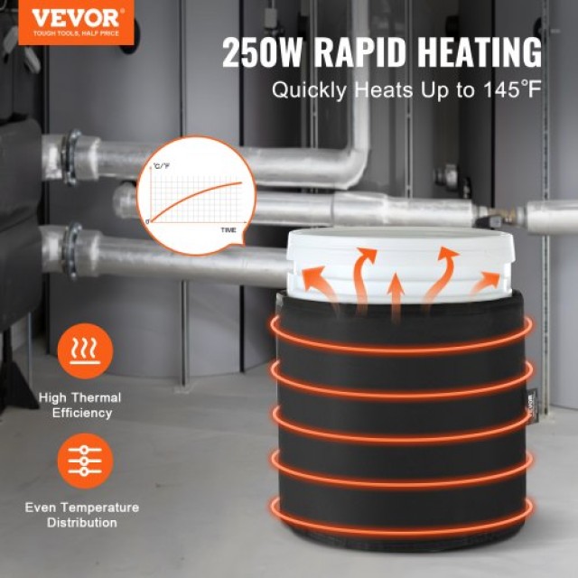 VEVOR Θερμαντήρας Μεταλλικού Δοχείου 5 Γαλ 250W με Θερμοστάτη  TJRT...