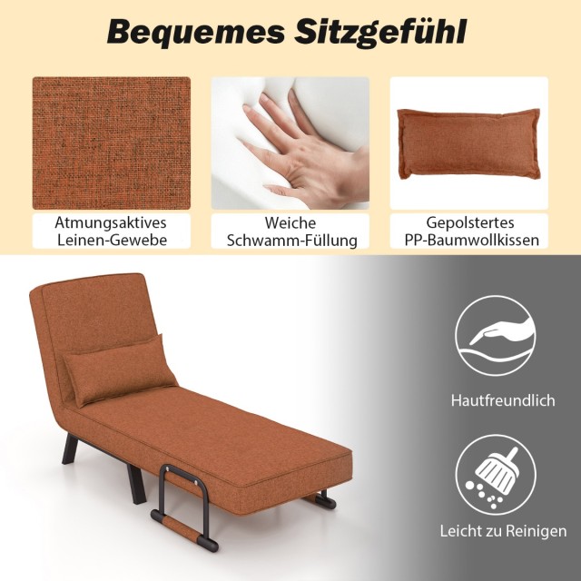 Ανακλινόμενη Καρέκλα -Κρεβάτι 4 σε 1 79 x 65 x 79cm Καφέ HV10417CF ...