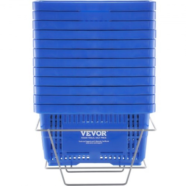 Φορητό Καλάθι Αγορών VEVOR 24L με Χειρολαβή & Βάση (12 τεμ) - Μπλε ...