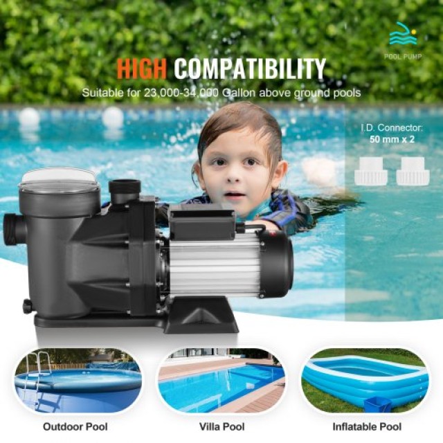 Αντλία Πισίνας VEVOR 2HP Διπλής Ταχύτητας  SSYCB5520GPH5XDACV2