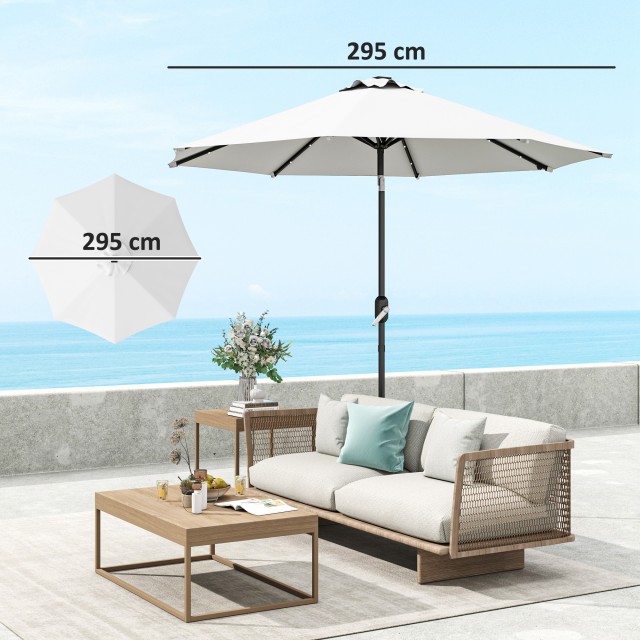 Outsunny Ανταλλακτικό Κάλυμμα για Ομπρέλα 3 μ με 8 Ακτίνες, Πολυεστέρας Αντι-UV 50+, Κρέμα 84D-424V00CW