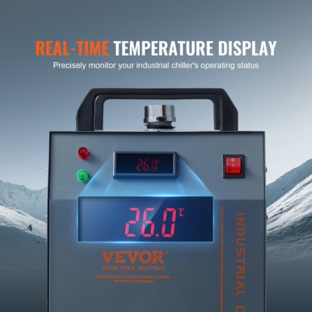 VEVOR  Βιομηχανικός Ψύκτης Νερού CW-3000(PRO), 150W, Αερόψυκτος, 12L Δοχείο, 18L/λεπτό, για Μηχανή Χάραξης Λέιζερ GYLSJFLS12L1YAX14V2