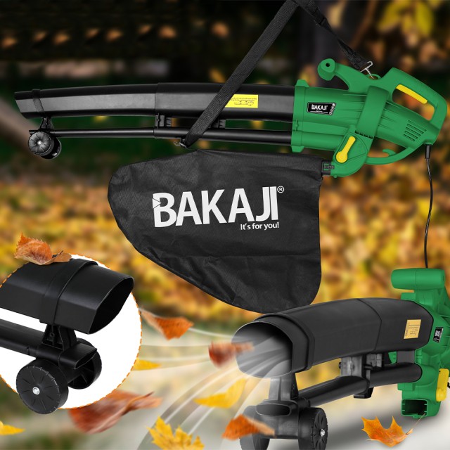 BAKAJI  Ηλεκτρικός Φυσητήρας Φύλλων Κήπου 3 σε 1 Θρυμματιστής Φυσητήρας Σάκος Συλλογής 45L  02840186