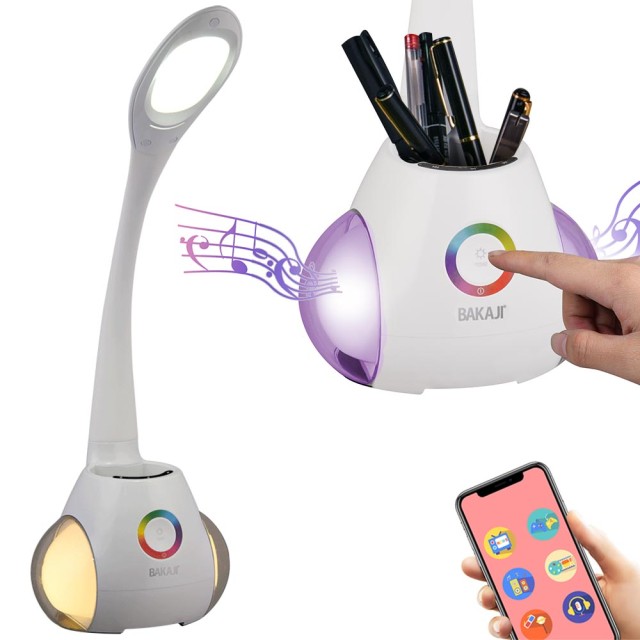 BAKAJI  Λάμπα Ηχείο Bluetooth Επιτραπέζιο LED Αφής με Θήκη για Στυλό  02835770