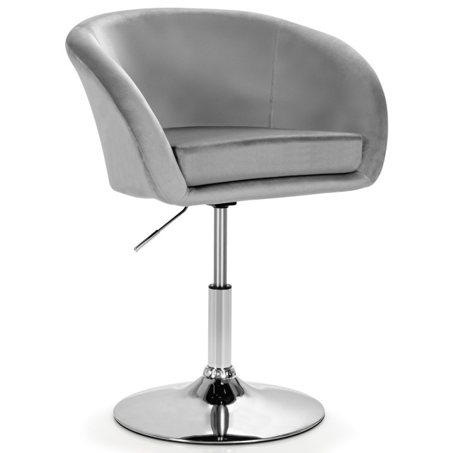 Costway Περιστρεφόμενη Βελούδινη Καρέκλα Μπαρ με Ρυθμιζόμενο Ύψος κ...