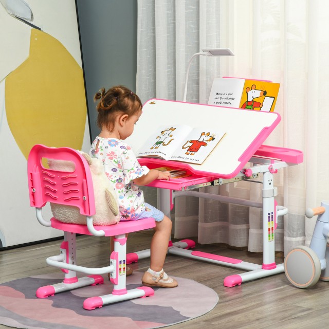 Σετ γραφείου HOMCOM για παιδιά 6-12 ετών με ρυθμιζόμενη καρέκλα σε ...