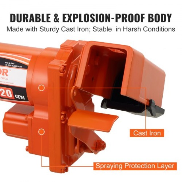 VEVOR Αντλία Μεταφοράς Καυσίμου 12V DC, Υψηλής Ροής 20 GPM, 1/4 HP ...