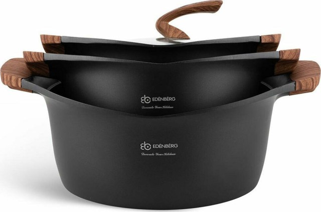 Edenberg Σετ αντικολλητικά μαγειρικά σκεύη 15 τμχ σε μαύρο χρώμα, α... Edenberg Σετ αντικολλητικά μαγειρικά σκεύη 15 τμχ σε μαύρο χρώμα, α...