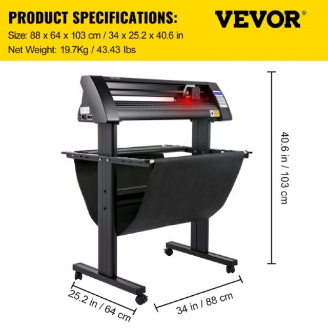 Κοπτικό Βινυλίου VEVOR 720mm με Οπτικό Μάτι και Stand  KZJRJBZDDZJOCBYHOV2