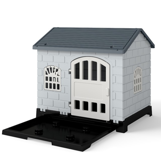 Costway Εξωτερικός Σκύλος Σπίτι με Πόρτα & 3 Παράθυρα & Αφαιρούμενο... Costway Εξωτερικός Σκύλος Σπίτι με Πόρτα & 3 Παράθυρα & Αφαιρούμενο...