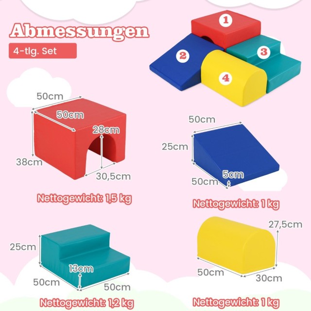 Costway Σετ Αφρώδους Παιχνιδιού 4 Τεμαχίων με Σήραγγα, Τσουλήθρα, Σ... Costway Σετ Αφρώδους Παιχνιδιού 4 Τεμαχίων με Σήραγγα, Τσουλήθρα, Σ...