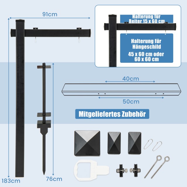 Costway Μαύρη Βάση Αφίσας Ακίνητων από UPVC για Πινακίδες Πωλήσεων ... Costway Μαύρη Βάση Αφίσας Ακίνητων από UPVC για Πινακίδες Πωλήσεων ...