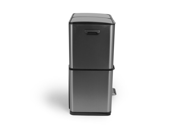 Κάδος Απορριμμάτων Soft Close 3 Θέσεων 60L - Μεταλλικό Γκρι  8720604888010 Umuzi Cleaning
