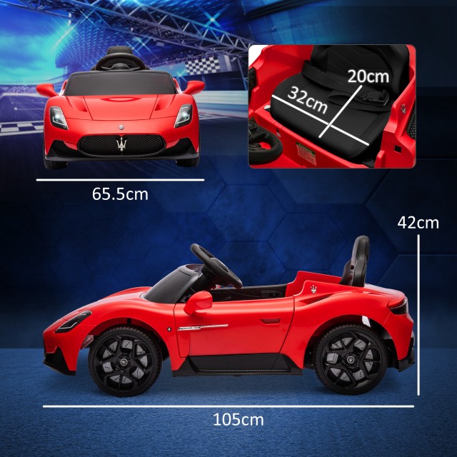 AIYAPLAY  Παιδικό Αυτοκίνητο Maserati MC20, Χειροκίνητη Οδήγηση, Τηλεχειριστήριο και Φώτα LED, Ηλικίες 3-6 Ετών, Κόκκινο  370-336V90RD
