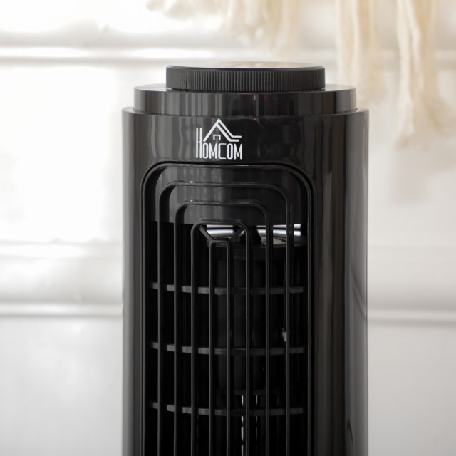 HOMCOM Column Fan Oscillating 3 Speeds and Low Noise, σε ABS και Χάλκινο, Ø11x32,5 cm, Μαύρο 824-060V90BK