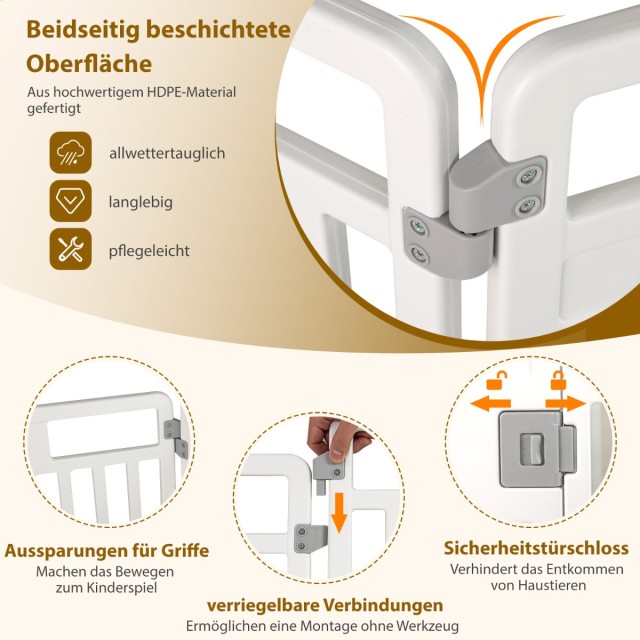 Costway Πτυσσόμενος Χώρος για Κουτάβια με 6 Πάνελ και Κλείδωμα Λευκ... Costway Πτυσσόμενος Χώρος για Κουτάβια με 6 Πάνελ και Κλείδωμα Λευκ...