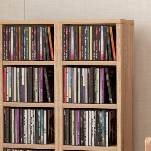 HOMCOM  Σετ 2 Ραφιών για CD με Ρυθμιζόμενα Ράφια για 204 CD, 21x22....