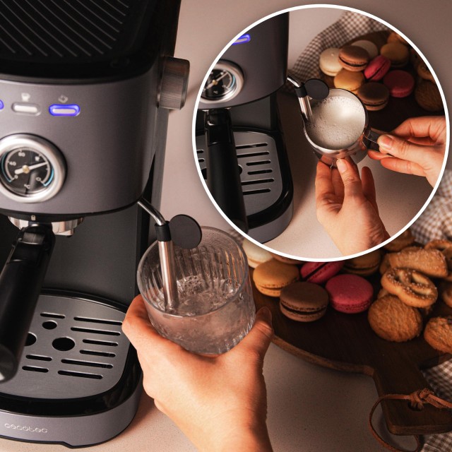 CECOTEC  Καφετιέρα Espresso Power 20 Pecan Steel, Ψηφιακή με 20 Bar και Ρυθμιζόμενο Ατμοποιητή  CEC-00275