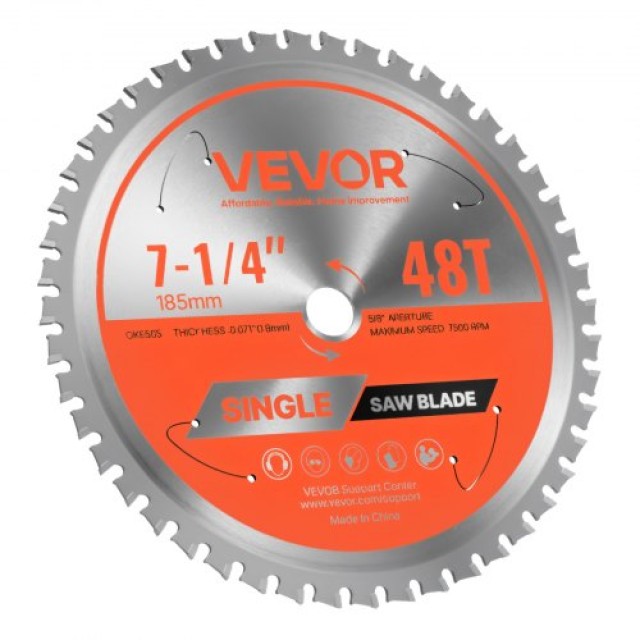 VEVOR Λεπίδα Δισκοπρίονου 185 mm, 48 Οδόντες, Άξονας 15.875 mm για ...