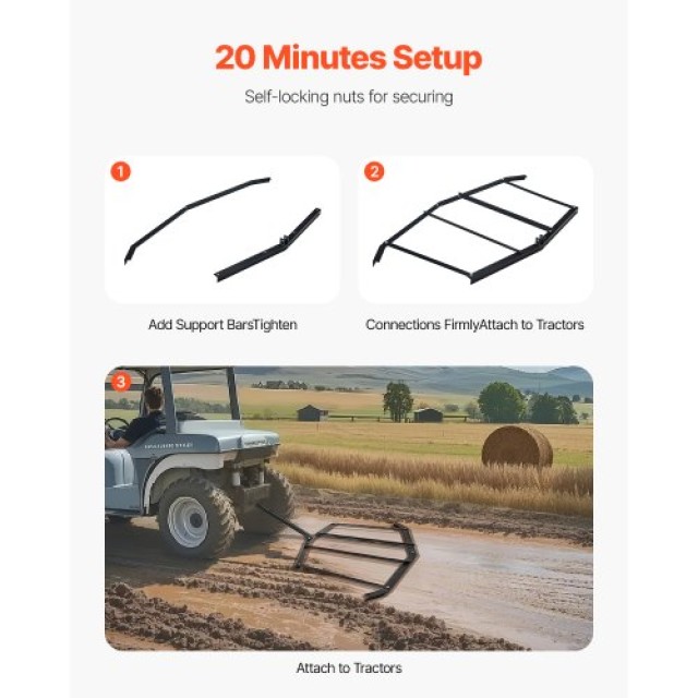 VEVOR Σύστημα Οδοστρωτήρα 72 για ATV/UTV - Χαλύβδινος Εξομαλυντής Δ...