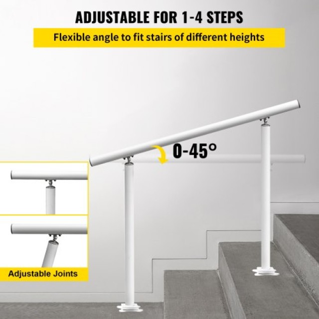 Εξωτερική Κουπαστή Σκάλας VEVOR, 4ft, Ρυθμιζόμενη Λευκή Αλουμινίου  LZLTFS4YCYGBSDLZ1V0