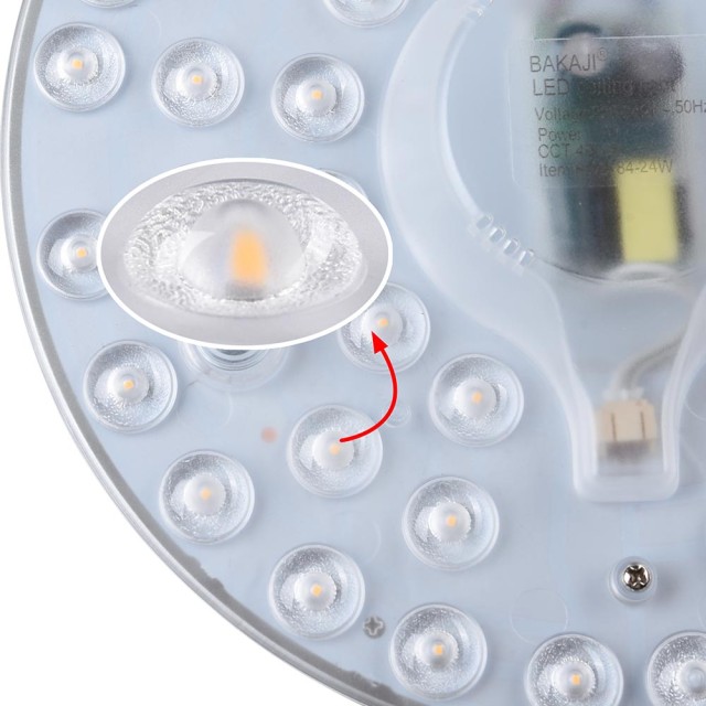BAKAJI Πλαφονιέρα LED Circolina Disco Μαγνήτης Αντικατάστασης Νέον ...