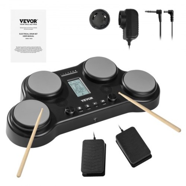 VEVOR Ηλεκτρονικό Τύμπανο 4 Pads 163 Ήχοι Ακουστικά Στερεοφωνικά Ηχεία ZMDJGHS4DYTS6OULTV2