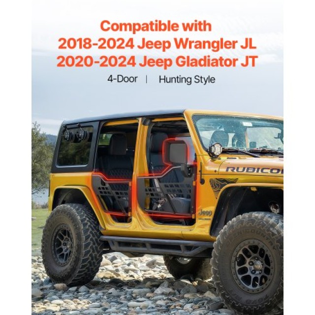VEVOR Τετράθυρες Σωληνωτές Πόρτες για Jeep Wrangler JL 2018-2024 JPCGM4M1824JEOK0NV0