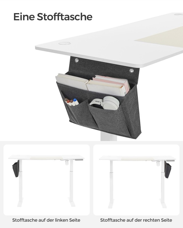 Ηλεκτρικό Γραφείο SONGMICS LSD016W01, Ρυθμιζόμενο Ύψος, 60x140, Μνήμη 4 Θέσεων, Λευκό/Μπεζ 