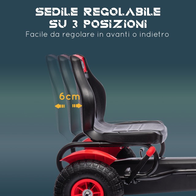 HOMCOM Παιδικό Ποδήλατο Go Kart 121x58x61 εκ, Κόκκινο 370-276V00RD