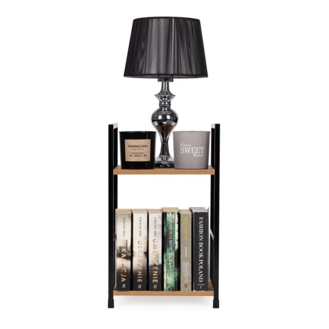 Ξύλινο Κομοδίνο με 2 Ράφια στυλ Loft CWJ302448-WildOak MODERNHOME
