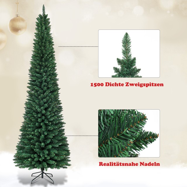 Costway 270εκ Τεχνητό Χριστουγεννιάτικο Δέντρο Πράσινο με Μεταλλική...