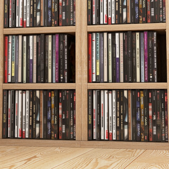HOMCOM  Σετ 2 Ραφιών για CD με Ρυθμιζόμενα Ράφια για 204 CD, 21x22....
