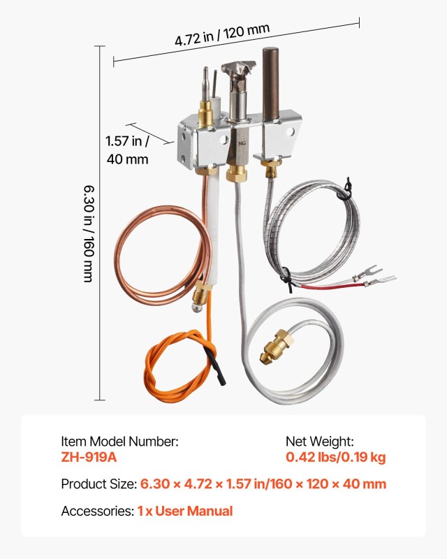 VEVOR Σύστημα Ανάφλεξης Φυσικού Αερίου για Τζάκι, Συμβατό με Μοντέλ...