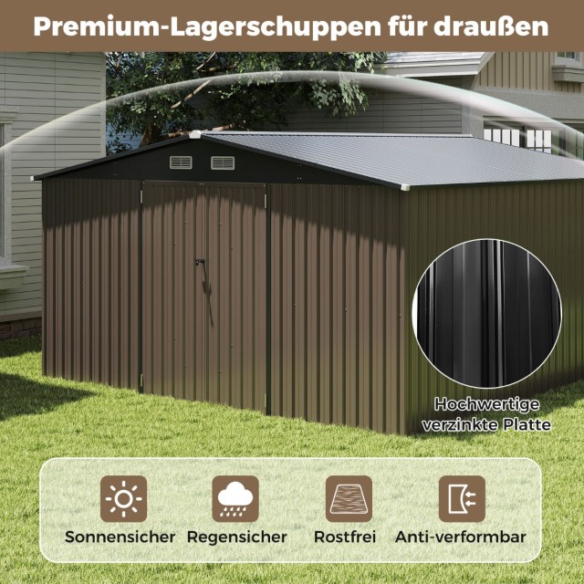 Costway Μεταλλικό Γκαρνταρόμπα 350x350x198 cm με Σκεπή & 4 Αεραγωγο... Costway Μεταλλικό Γκαρνταρόμπα 350x350x198 cm με Σκεπή & 4 Αεραγωγο...