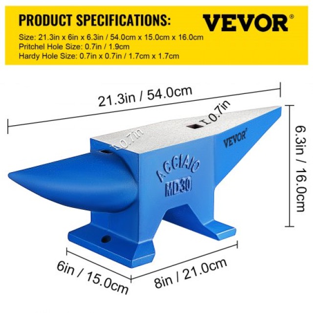 Αμόνι Σιδηρουργού VEVOR Pro 30KG/66.1LBS - Φορητό και Ανθεκτικό  30KGGZ00000000001V0