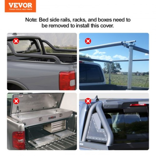 Κάλυμμα Καρότσας VEVOR για Chevy Silverado/GMC Sierra 1500 (2014-2024), Μαλακό PVC, Ρολό Κάλυμμα  JQSKCHBXGJQSXY6WBV0