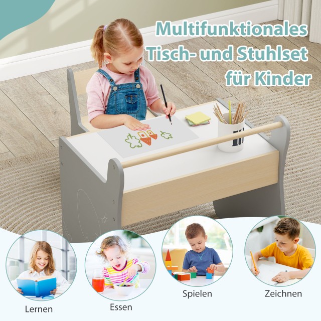 Costway Πολυλειτουργικό Σετ Παιδική Καρέκλα & Τραπέζι με Αναστρέψι... Costway Πολυλειτουργικό Σετ Παιδική Καρέκλα & Τραπέζι με Αναστρέψι...