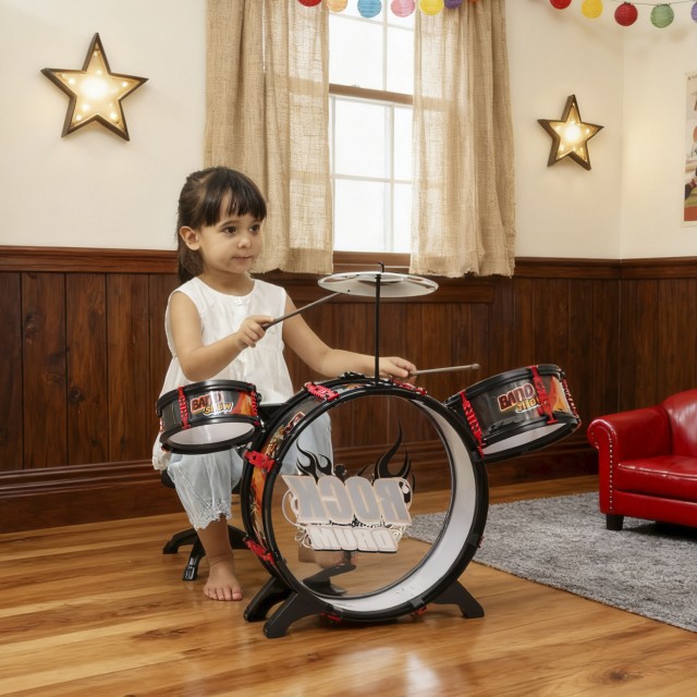 AIYAPLAY Σετ Παιδικά Τύμπανα με Σκαμνάκι, Μουσικό Παιχνίδι για Παιδ... AIYAPLAY Σετ Παιδικά Τύμπανα με Σκαμνάκι, Μουσικό Παιχνίδι για Παιδ...