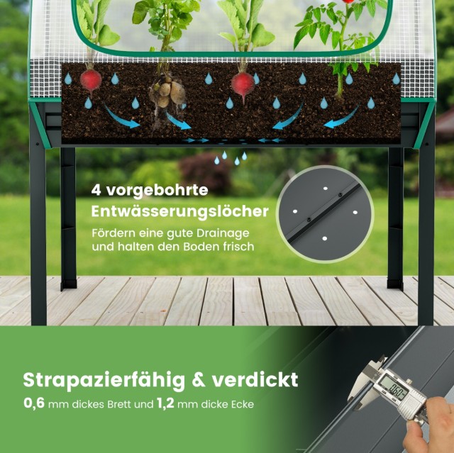 Costway Πολυλειτουργικό Σετ Κήπου 40 x 40 x 122 cm με Υψωμένο Παρτέ...