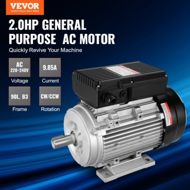 VEVOR 1.5KW Ηλεκτρικός Κινητήρας 1400RPM 220~240V 1-Φάση  TYJLIECDJ172RCGCBV7