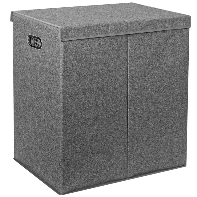 BAKAJI Καλάθι Απλύτων με Διπλό Χώρισμα και Μεταλλική Λαβή 02842254